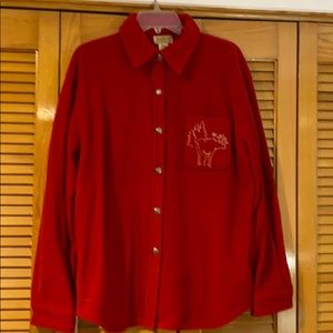 Red fleece top L